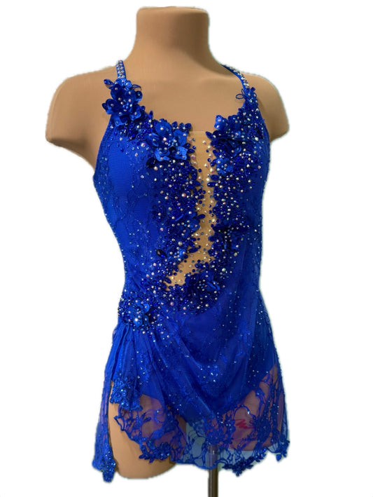 Royal Blue Slip Dress with Built-in Leotard